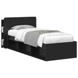 Headboard Cabinet with Storage Black Engineered Wood 8001184