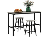3 Piece Bar Table Set with 2 Stools, Industrial Bar Table and Stool Set, Dining Table and Chair Set, T3398P344529