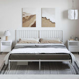 Metal Bed Frame without Mattress with Headboard White 183x213cm 350936