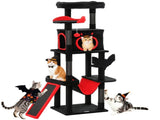 Gothic Cat Tree, 152 cm Multi-Level Cat Tower for Large Cats with Coffin Bed, Large Condo, for T3398P425279