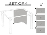 Set of Four 3 x 3m Gazebo Replacement Walls - Light Grey T3398P310861