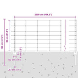 Wild Fence with Posts 25 x 0.8 m 3337117