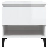 Side Tables 2 pcs High Gloss White 50x46x50 cm Engineered Wood 819553