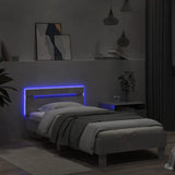 Bed Frame without Mattress with LED Lights Concrete Grey 90x200 cm 838718