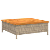 Parasol Base Cover Beige 70x70x25 cm Poly Rattan and Acacia 365954