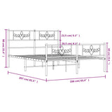 Metal Bed Frame without Mattress with Footboard Black 160x200cm 355288
