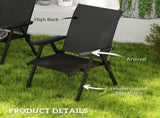 Set of Two Folding Outdoor Chairs - Black T3398P328464