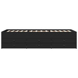 Daybed with Drawers without Mattress Black 90x190 cm Single 3280882