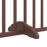 Dog Gate with Door Foldable 12 Panels Brown 960 cm Poplar Wood 3155640