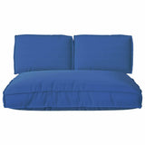 Cushion Set 3 pcs Royal Blue Oxford Fabric 3402136