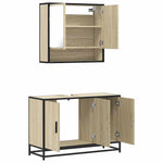 ZNTS 2 Piece Bathroom Furniture Set Sonoma Oak Engineered Wood 3300921