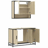 2 Piece Bathroom Furniture Set Sonoma Oak Engineered Wood 3300921