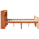 Bookcase Bed without Mattress Wax Brown 135x190 cm Doouble Solid Wood Pine 3322068