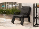 Set of Four Stackable Mesh Seat Chairs - Black T3398P314153