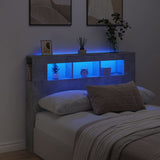 LED Headboard Concrete Grey 140x18.5x103.5 cm Engineered Wood 837347