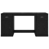 Desk with Cabinet Black Oak 154.5 x 50 x 75 cm Engineered Wood 3402679