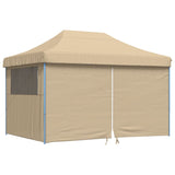 ZNTS Foldable Party Tent Pop-Up with 4 Sidewalls Beige 4005023