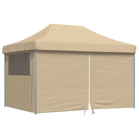 ZNTS Foldable Party Tent Pop-Up with 4 Sidewalls Beige 4005023