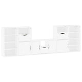 5 Piece TV Units with Storage "ODDA" White Solid Wood Pine 3365379