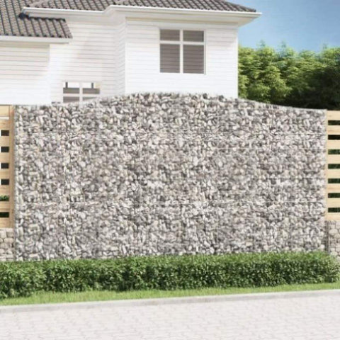 Arched Gabion Basket 400x50x220/240 cm Galvanised Iron 153421