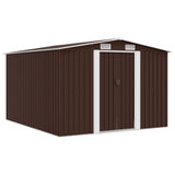 Garden Shed 257x298x178 cm Metal Brown 143343