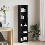 Bookcase Black Oak 40x24x176 cm Engineered Wood 862454