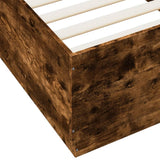 Bed Frame with LED without Mattress Smoked Oak 100x200 cm 3209629