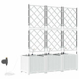 Garden Planter 3 pcs White 120 x 40 x 142 cm Plastic 42002921