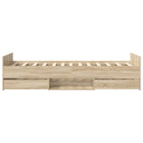 Bed Frame with Storage Sonoma Oak 80 x 200 cm Engineered Wood 3429510