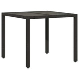 Garden Table Black PE Rattan 90x90 cm Sturdy Garden Table 365586