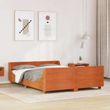 Bed Frame without Mattress Wax Brown 120x200 cm Solid Wood Pine 850772