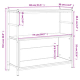 Bookshelf Sonoma Oak 80x30x78,5 cm Engineered Wood and Iron 832794