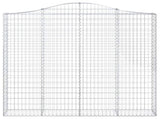 Arched Gabion Baskets 4 pcs 200x30x180/200 cm Galvanised Iron 3145516