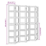 Room Divider 6 Panels White Solid Wood Paulownia 358700