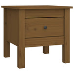 ZNTS Side Tables 2 pcs Honey Brown 40x40x39 cm Solid Wood Pine 813791
