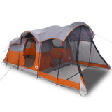Family Tent Tunnel 8-Person Grey and Orange Waterproof 94787