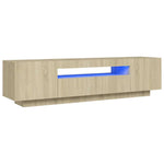 TV Cabinet with LED Lights Sonoma Oak 160x35x40 cm 804430