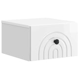 Wall-Mounted Bedside Cabinet with Drawer 2 pcs High Gloss White 898094