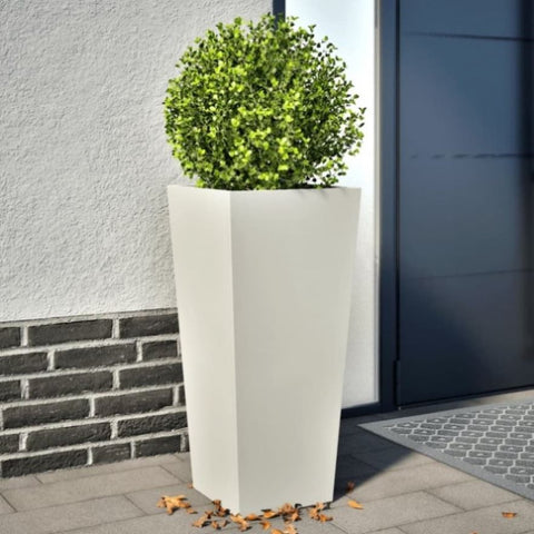 ZNTS Garden Planters White 2 pcs 35x35x75 cm Steel 851083