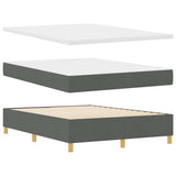 Box Spring Bed with Headboard Dark grey 140 x 190 cm Fabric 3339694