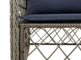 7 Piece Garden Dining Set with Cushions Grey Poly Rattan 3212068