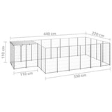 Dog Kennel Silver 8.47 m Steel 3082209