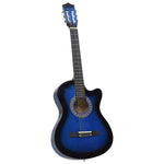 ZNTS Western Classical Cutaway Guitar with 6 Strings Blue Shaded 38 70134