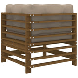 Corner Sofa Honey Brown Solid pine wood Medium Modular 825684