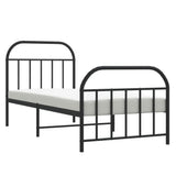Metal Bed Frame without Mattress with Footboard Black 90x200cm 353646