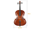 Full Side 4/4 Natural Color Spruce Panel Cello Tiger pattern process with Bag Bow Rosin Bridge 36858595