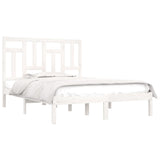 Bed Frame White Solid pine wood 140x200 cm Durable Bed Frame 3104544