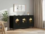 Sideboard BREMEN Black Oak 102 x 33 x 76 cm Engineered Wood 8006987