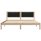 Bed Frame with Headboard Black 200 x 200 cm Solid Pine Wood 3394230