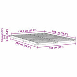 Floor Bed Frame Brown 160 x 200 cm Solid pine wood 873064